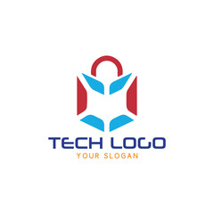 tech logo design vector
