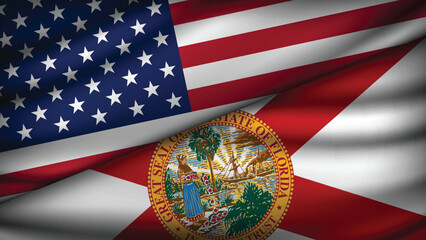 High Quality background with Two Flags of USA and State of USA_States_Two_09.eps