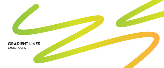 Green Yellow Orange Zigzag Gradient – Abstract Wavy Lines on White Background
