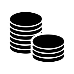 Obraz premium Iconic Representation of Wealth Building with Stacked Coins in Simple Black Design