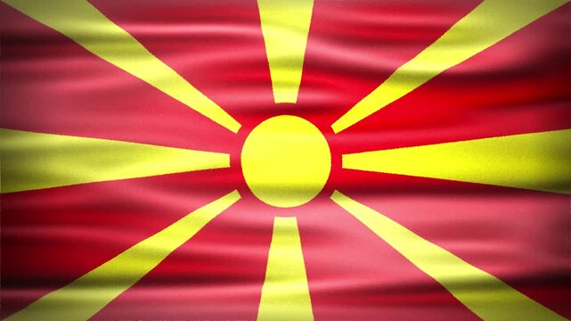 Wavy Flag of MACEDONIA Animation, Short Looping Video of National Symbol