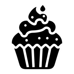 Cupcake with frosting icon