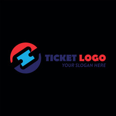 ticket logo design vector