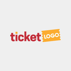 ticket logo design vector
