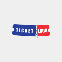 ticket logo design vector