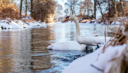 swan in winter