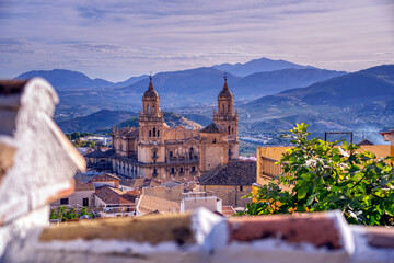 View of the Jaen Cathedral in Andalusia.