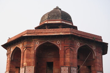 Mughal Pavilion with Central Dome and Symmetrical Arches