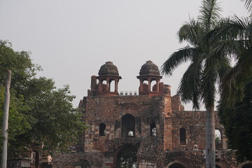 OLD FORT Historic Fort Gateway with Palm Trees in Background