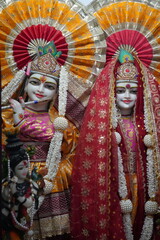 Radha Krishna Idol Decorated with Floral Ornaments