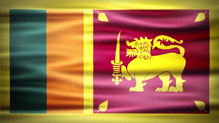 Wavy Flag of SRI LANKA Animation, Short Looping Video of National Symbol