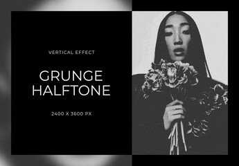 Grainy Duotone Vertical Image Effect Mockup