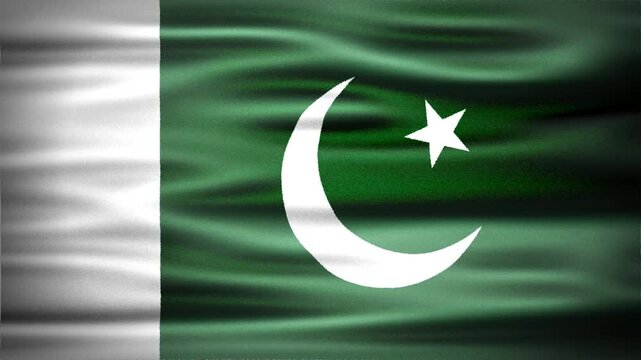 Wavy Flag of PAKISTAN Animation, Short Looping Video of National Symbol