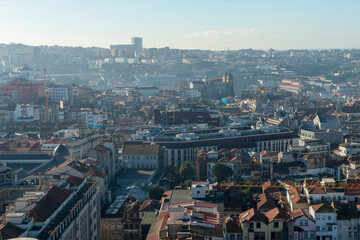 Obraz premium Panorámica desde helicóptero de Oporto Portugal, Helicopter panoramic view of Porto Portugal