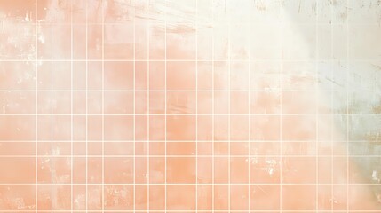 Wide box grid texture in peach frost and dusty olive with bright focused lighting