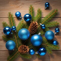 A New Year's tree decorated with lights and toys, a festive atmosphere, anticipation of New Year's gifts, a Christmas table with gifts, a colorful background.