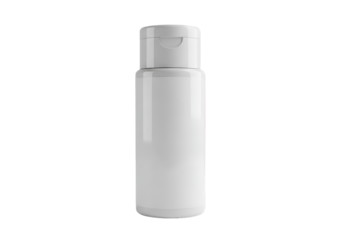 White plastic bottle with flip top lid isolated on transparent background