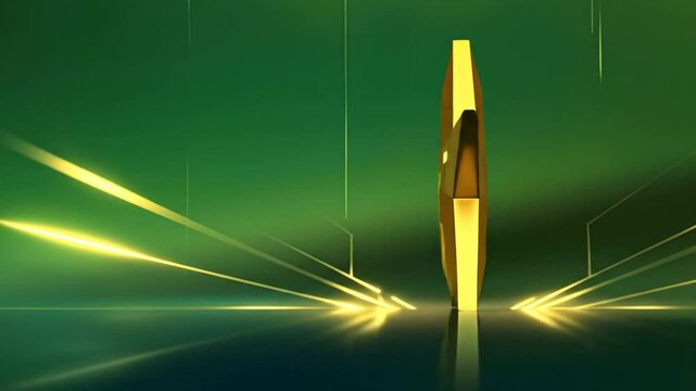 Golden Star on Green Stage &ndash; Luxe Award Trophy Background for Excellence, Winners & Recognition