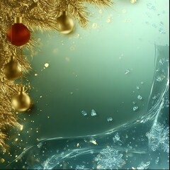 Christmas background with Christmas tree and balls decoration.