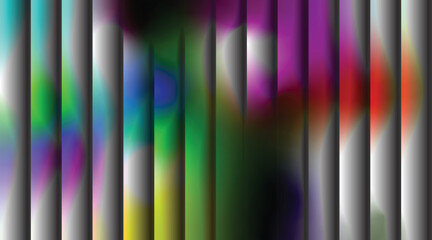 Vibrant multicolored light spectrum shining through vertical gray panels creating a modern visual background