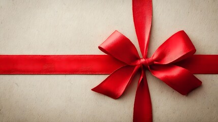 Elegant gift box tied with a red satin ribbon perfect for holidays and special occasions conveying love and appreciation