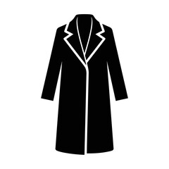 Naklejka premium Black long coat with white trim