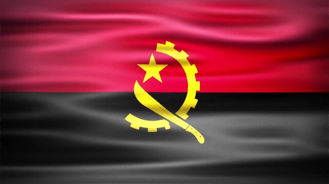Wavy Flag of ANGOLA Animation, Short Looping Video of National Symbol