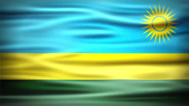 Wavy Flag of RWANDA Animation, Short Looping Video of National Symbol