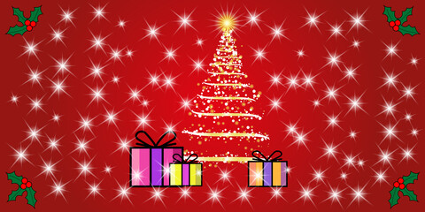 Special design of a Christmas tree with stars