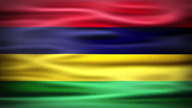 Wavy Flag of MAURITIUS Animation, Short Looping Video of National Symbol