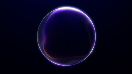 Minimal glowing sphere with soft blue, purple, and orange gradients forming smooth abstract light curves against a dark futuristic background. Clean digital energy style.