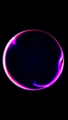 Vivid liquid pink energy orb with glowing neon edges and smooth flowing gradients on a deep dark background. Abstract futuristic sphere with soft light trails and atmospheric digital glow.
