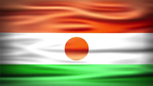 Wavy Flag of NIGER Animation, Short Looping Video of National Symbol