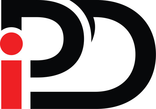 Letter iPD logo design monoline. Monoline iPD logo design