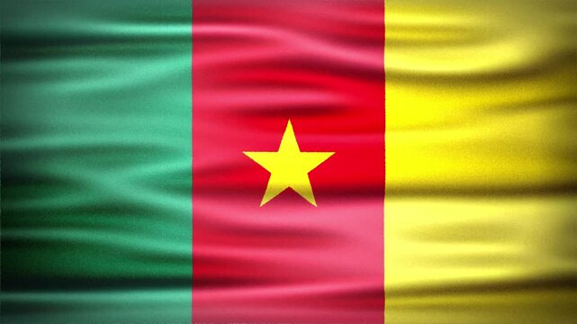 Wavy Flag of CAMEROON Animation, Short Looping Video of National Symbol