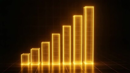A sleek golden bar graph representing growth and prosperity in a modern business environment. - Powered by Adobe