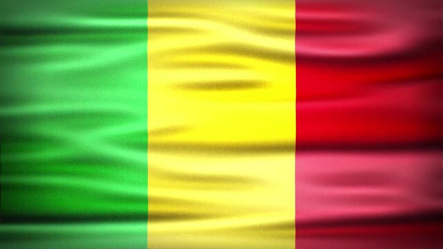 Wavy Flag of MALI Animation, Short Looping Video of National Symbol