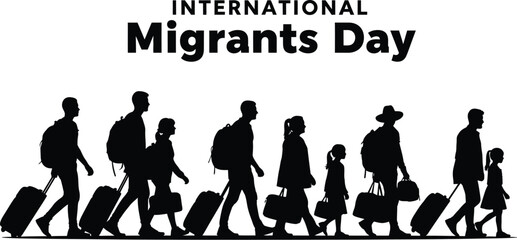 International Migrants Day illustration of people walking