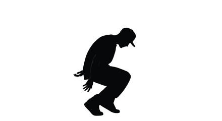 Silhouette of a person dancing movement action