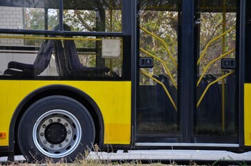 city ​​bus standing on the street