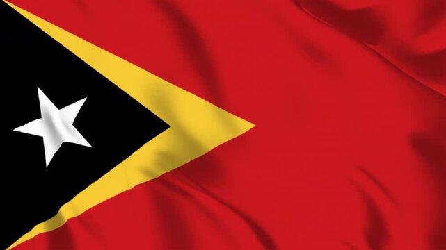 Waving Flag of East Timor (Timor-Leste) animation, suitable for geopolitical, national, or historical themes. 4K video