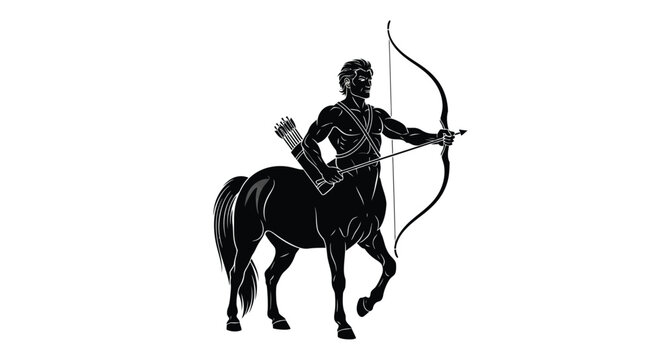 Archer mythological creature aiming bow centaur