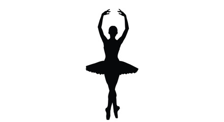 Black silhouette dancer graceful pose ballet tutu © Khaleda