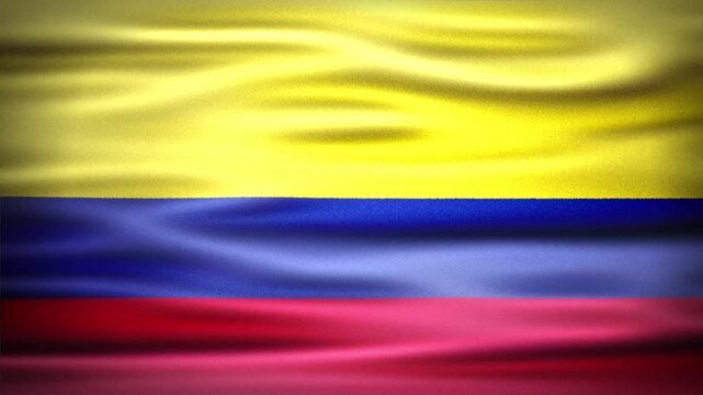 Wavy Flag of COLOMBIA Animation, Short Looping Video of National Symbol