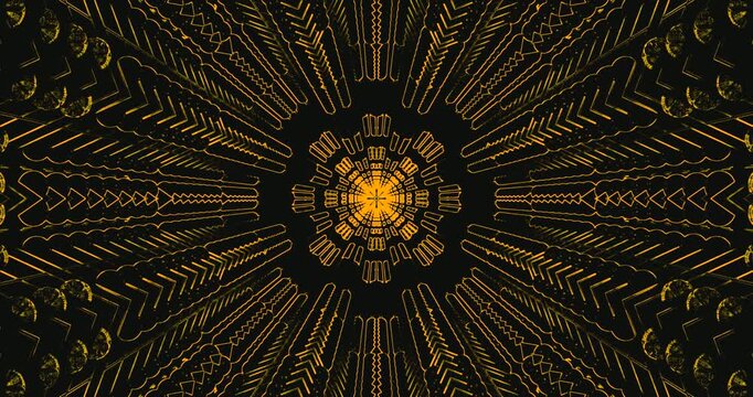 Dynamic tunnel video loop showcasing vibrant yellow patterns with a seamless motion for immersive visual experiences