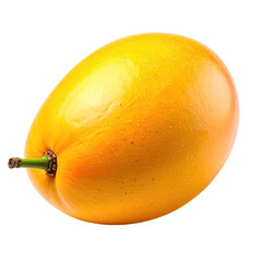 Golden granadilla, a yellow, egg-shaped tropical fruit isolated