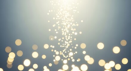 Abstract background with glowing golden bokeh lights and particles, creating a magical and festive atmosphere suitable for celebrations and special events