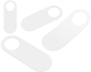 Blank Door Hanger Mockup Set with Paper Cutout Shapes on Isolated Background