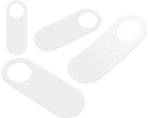 Blank Door Hanger Mockup Set with Paper Cutout Shapes on Isolated Background