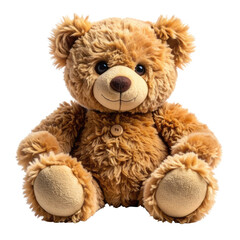 Obraz premium Cute brown teddy bear with a button and plush fur
